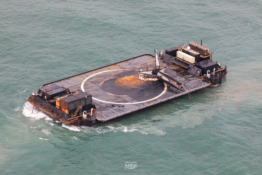 SpaceX Toppled Falcon Booster