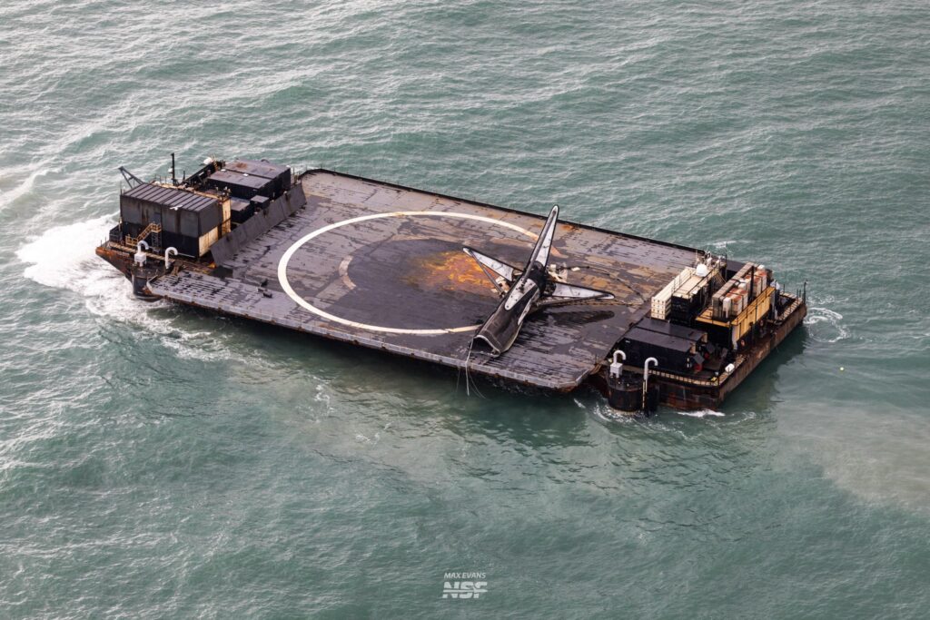 SpaceX Toppled Falcon Booster
