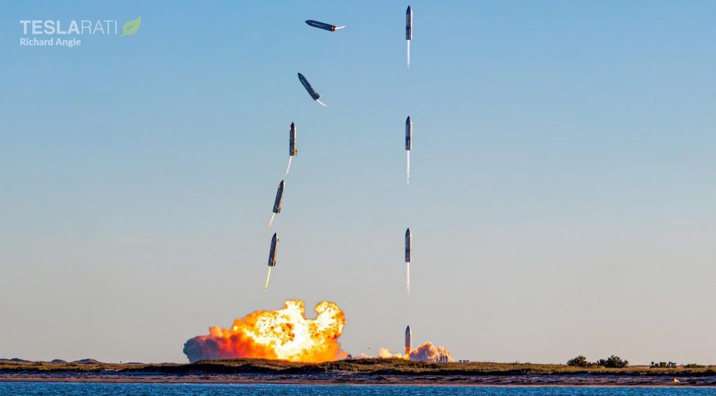 SpaceX Starship test flight launch and explosion